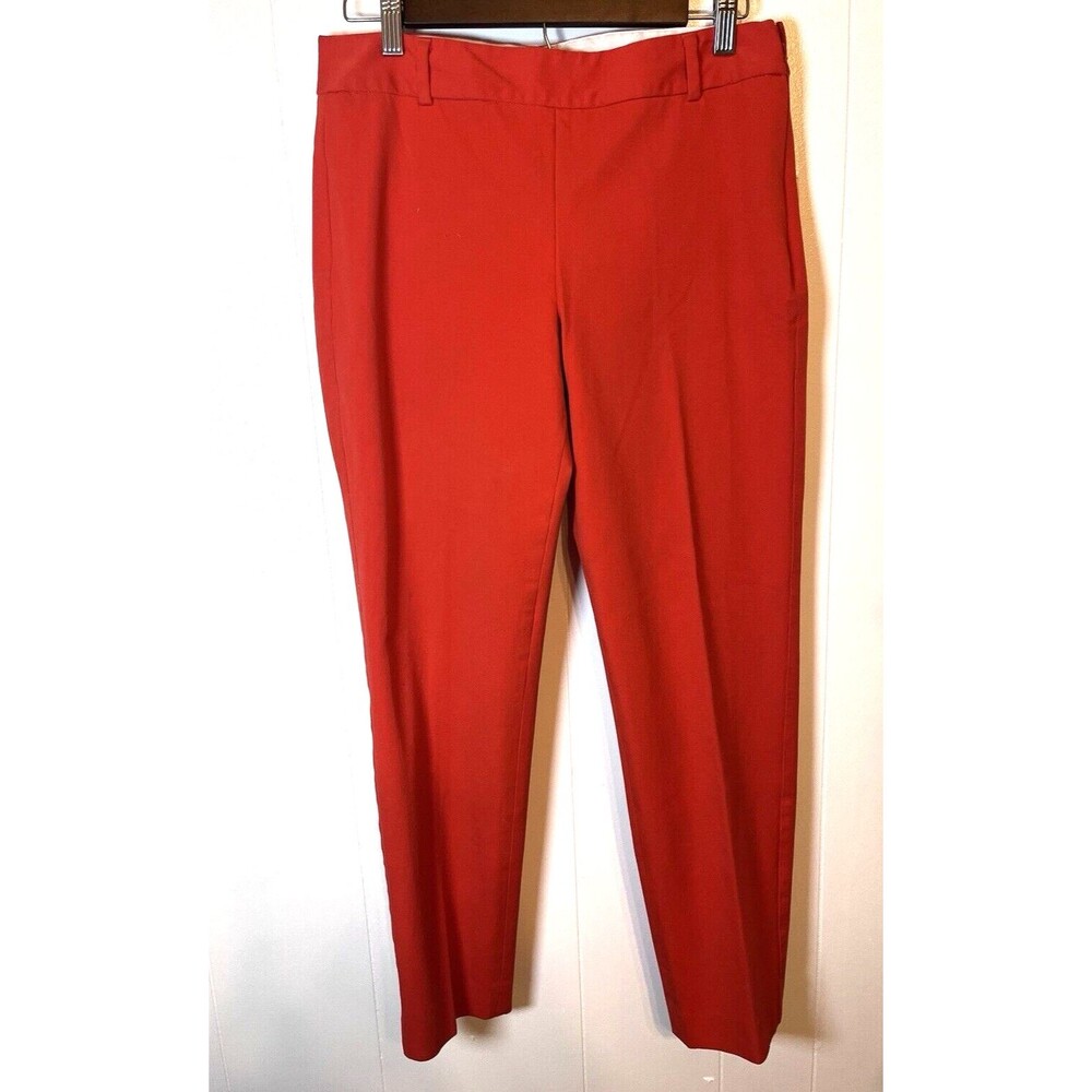 Talbots Women's Heritage Sz 6 Red Pants Cotton Blend Straight Leg Side Zip
